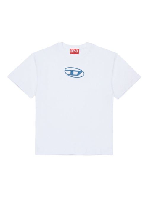 T-shirt bambino Diesel over bianca a manica corta DIESEL KIDS | J025900GRAIK100